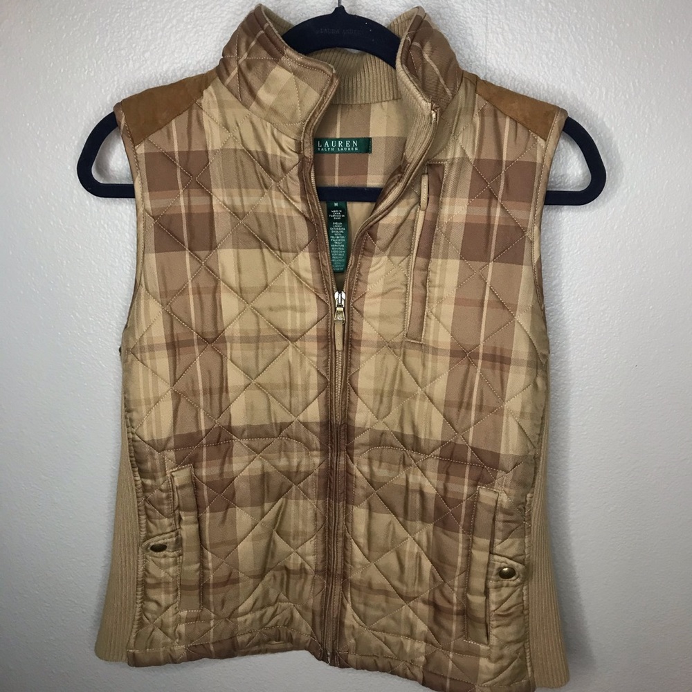 Pre-Loved Size M Ralph Lauren Brown Plaid Vest